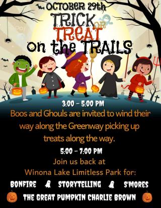 Trick or treat on the trails flyer